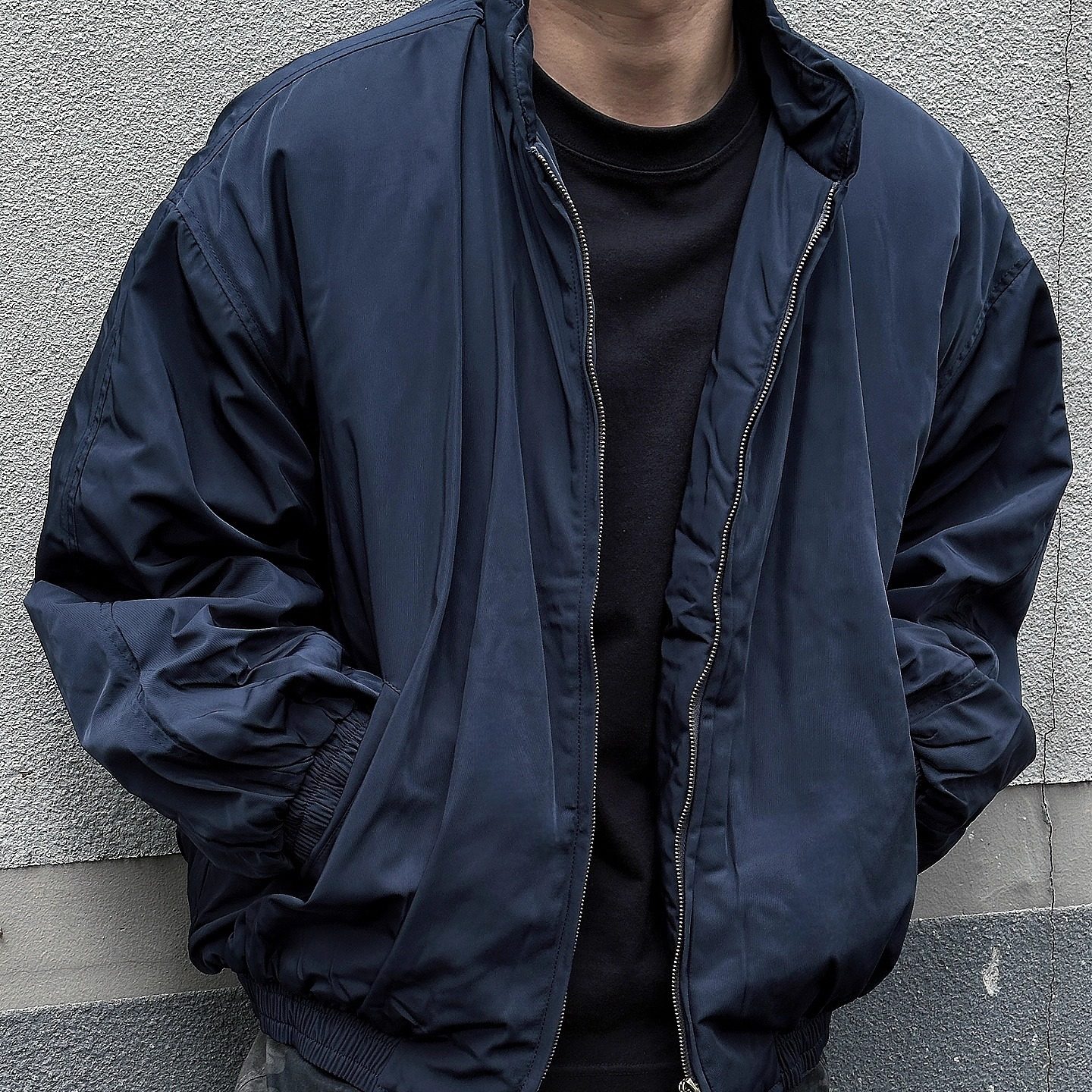 棉衣街头美式日系立领飞行员夹克男宽松加厚棉服冬季保暖外套