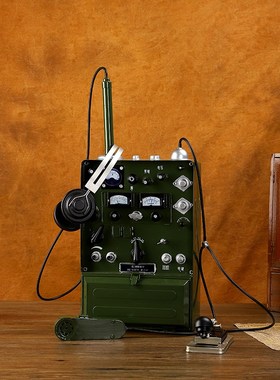 老式电报机摆件铁艺模型仿无线电台发报机装饰道具复古怀旧老物件