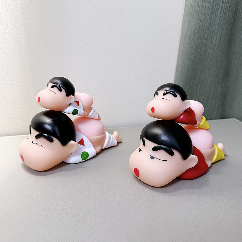 蜡笔小新手办捏捏乐车载装饰摆件