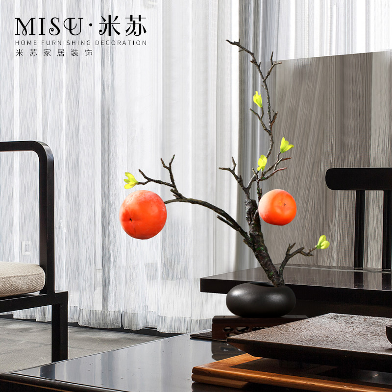 新仿真柿子装陶瓷瓶艺玄关客厅书房假浆果装饰品,家居饰品,仿真花/假花,淘宝优惠券,粉丝福利购,淘宝优惠卷