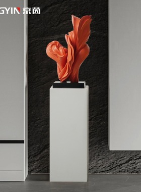 现代艺术花型雕塑装饰品样板房酒店大堂落地装置创意家居玄关摆件