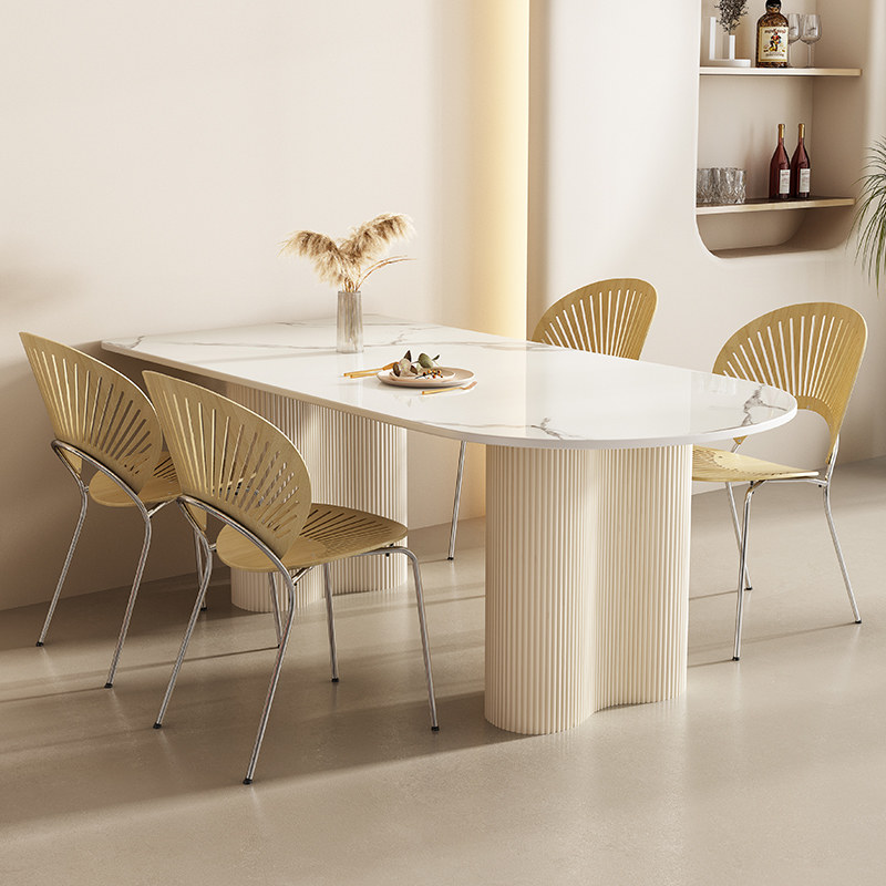 法式奶油风岩板餐桌椅子半岛台饭桌小户型家用新款西餐桌,住宅家具,岩板餐桌,淘宝优惠券,粉丝福利购,淘宝优惠卷