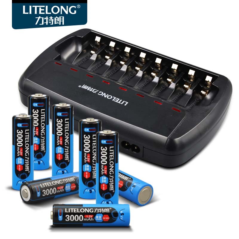 力特朗5号充电电池大容量镍氢五号可充电池无线话筒KT专用替