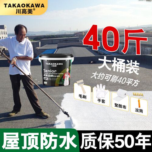 川美新型液体卷材屋顶防水补漏涂料堵漏王平房裂缝防漏胶水
