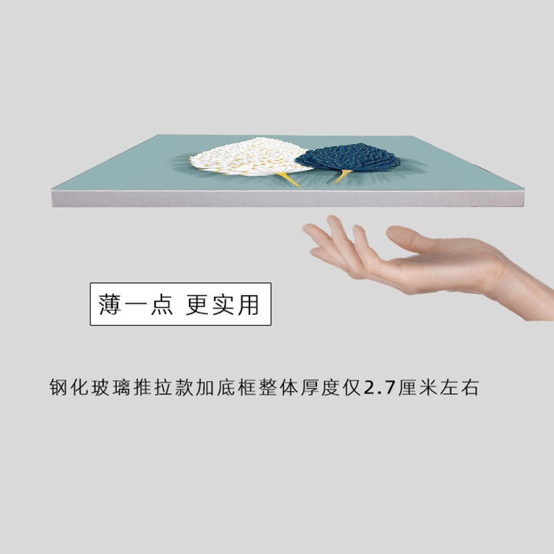 现代简约电表箱装饰画多媒体盒路由器遮挡箱推拉配电箱玻璃超薄画图片