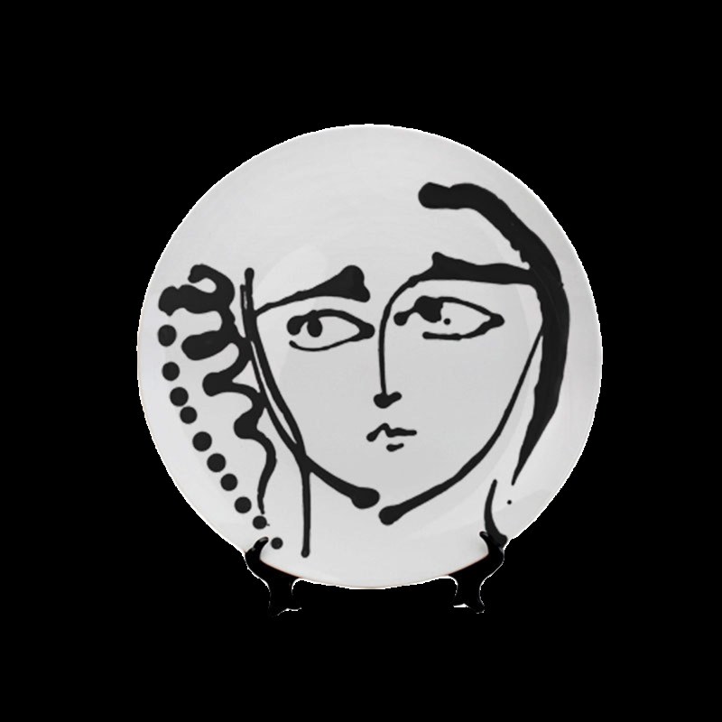 意大利Fno盘子手绘人物西餐摆盘艺术摆件瓷盘画设计感柜台装饰