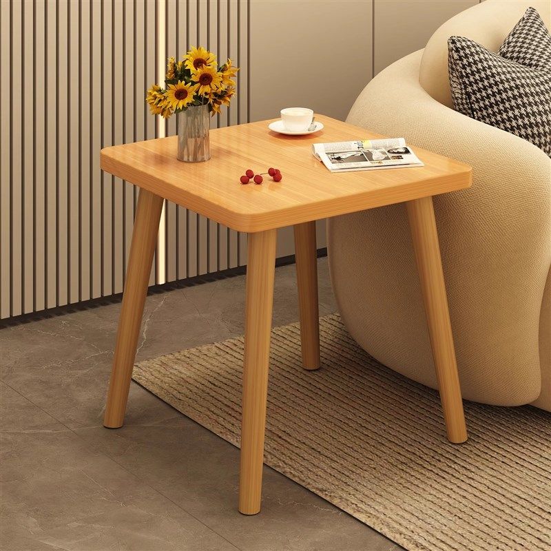 小方桌茶几桌子出租屋用小户型正方形实木腿阳台茶桌沙发边几
