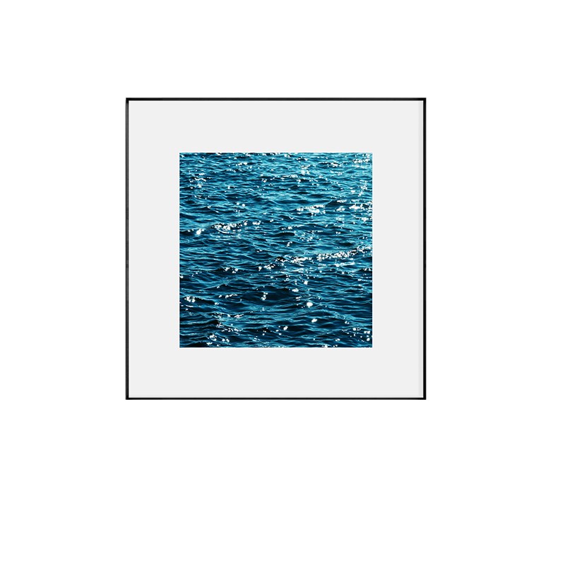 波光粼粼大海水平静风景装饰画蓝色波纹餐厅客厅卧室玄关墙壁挂画