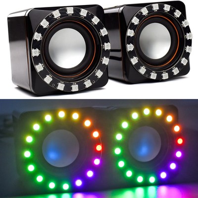 圆形RGB灯带装饰显示器氛围灯电视usb5v光圈机箱音响电脑led变色