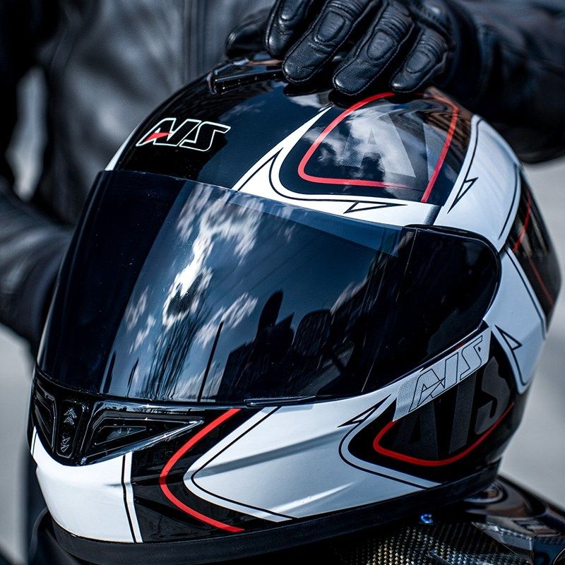 艾狮男女摩托车头盔全盔机车个性犄角四季夏季电动安全帽灰3c认证