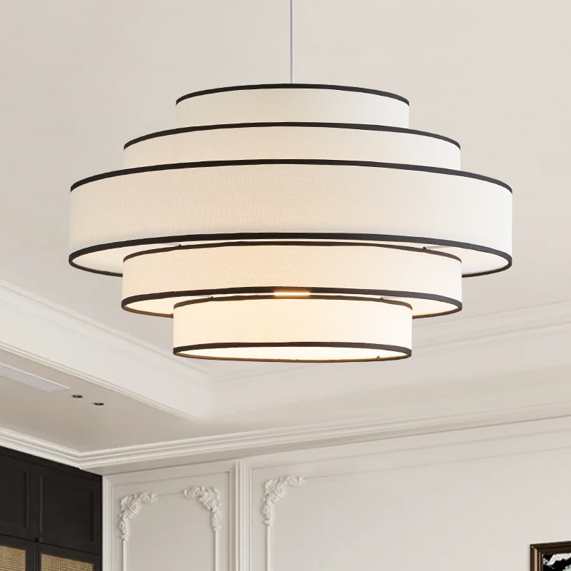 法式奶油风客厅卧室餐厅中古风民宿布艺in风设计师灯吊线灯