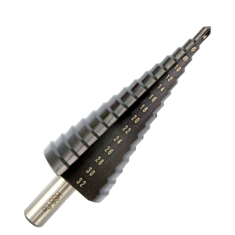 圆柄直槽TiAlN可打不锈钢板铁板铝板阶梯钻头宝塔钻扩孔器