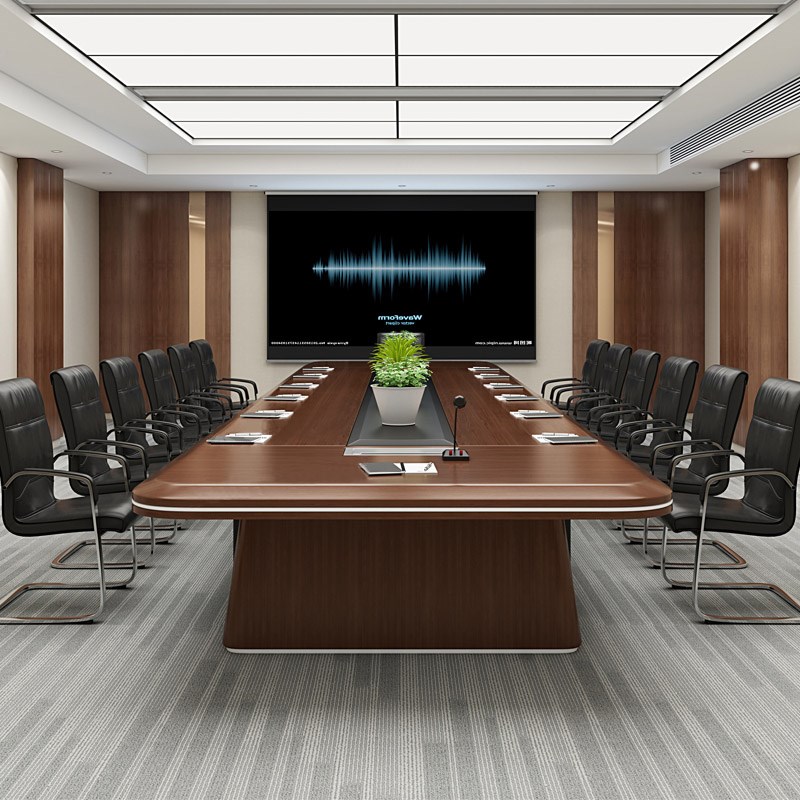 大型烤漆会议桌长桌简约现代办公实木桌台会议室洽谈接待桌椅组合
