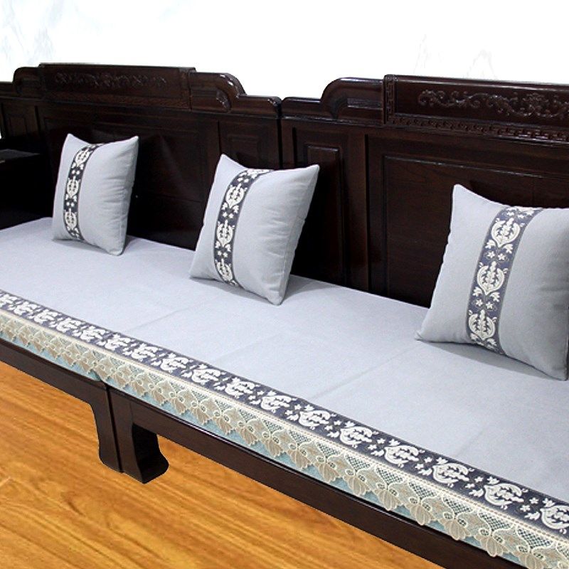 四季盖布防滑红木家具沙发坐垫实木沙发垫子罗汉床罩沙发巾