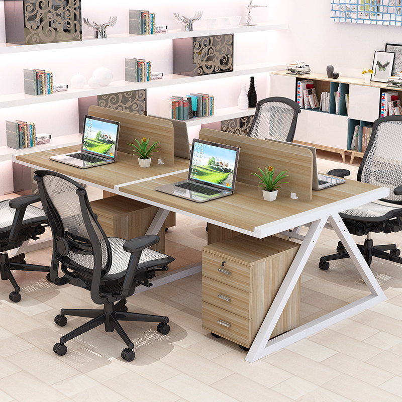 职员办公桌四人位多人员工电脑桌椅2人位工作位屏风卡座