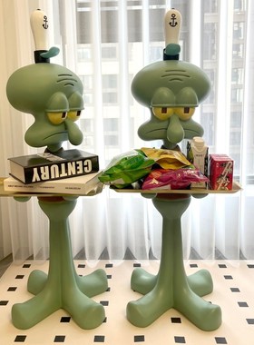 章鱼哥托盘落地大电视柜旁边艺术创意迎宾玄关大型装饰品玩偶