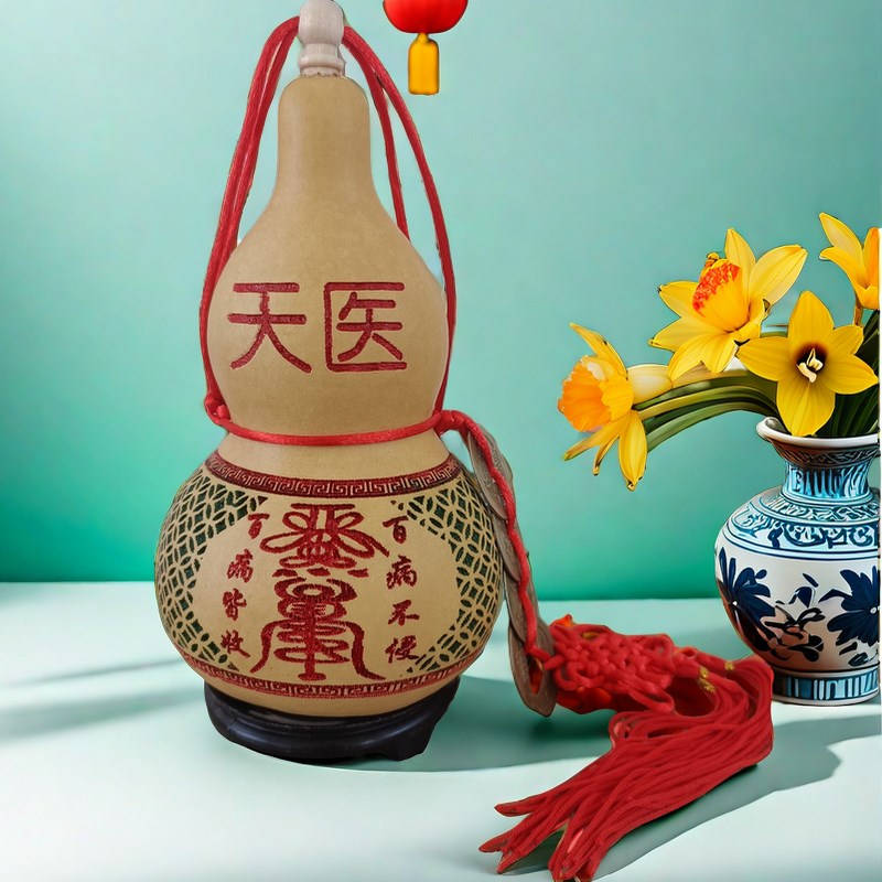 天然葫芦天医葫芦床头卧室摆件口天医葫芦药师葫芦大全