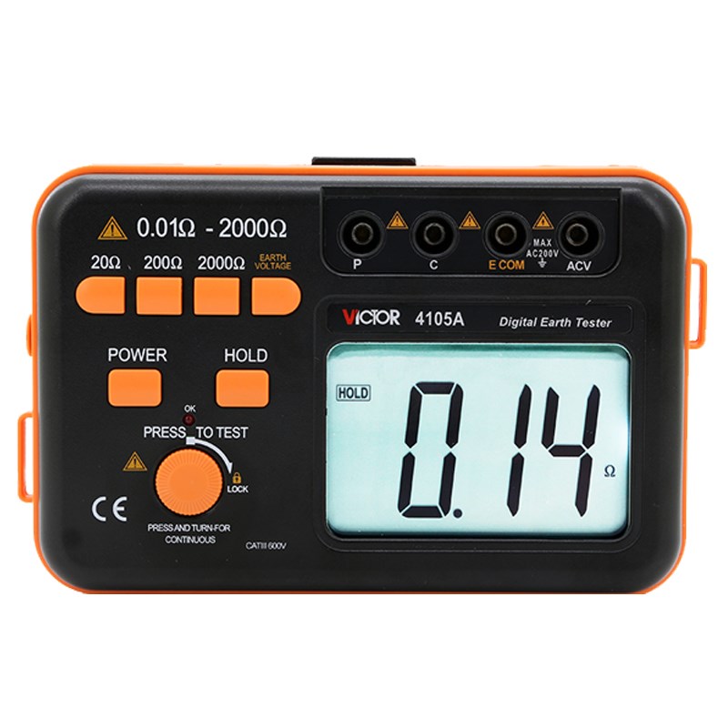胜利接地电阻测试仪VC4105A/VC4106/4609数字接地摇表电阻测试仪