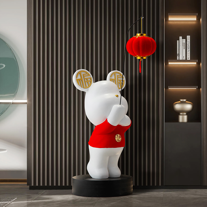 暴力熊摆件客厅大型落地电视柜装饰沙发旁边茶几摆设乔迁新居礼品