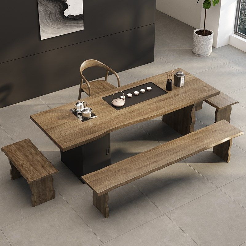 实木大板茶桌椅现代办公室嵌入一体式功夫茶台新茶桌,住宅家具,茶几,淘宝优惠券,粉丝福利购,淘宝优惠卷