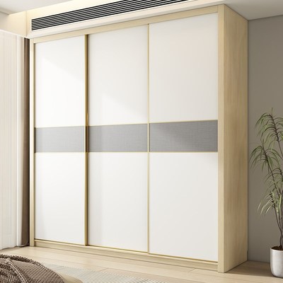 定制NF级实木推拉门新款年爆款家用卧室滑门大衣橱柜子