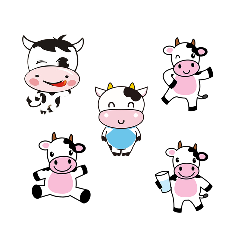 卡通奶牛墙贴画宝宝儿童房间卧室床头幼儿园墙面装饰壁纸贴画贴图图片