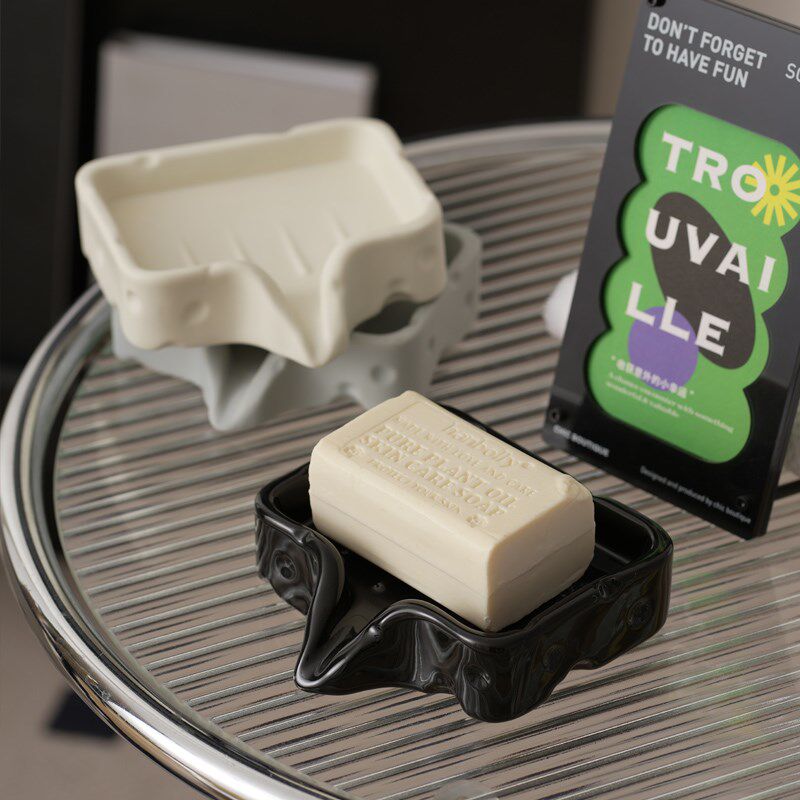 奶酪陶瓷肥皂碟卫生间装饰香皂盒浴室高级感家用肥皂沥水盒