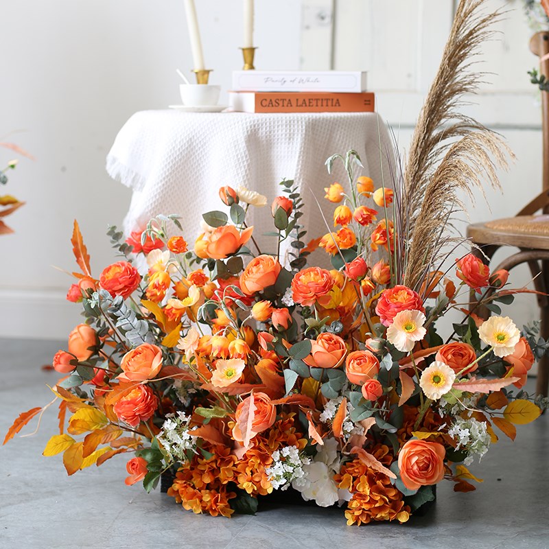 婚礼活动花艺套装仿真花艺花排舞台背景挂花路引花堆庆典迎宾花卉