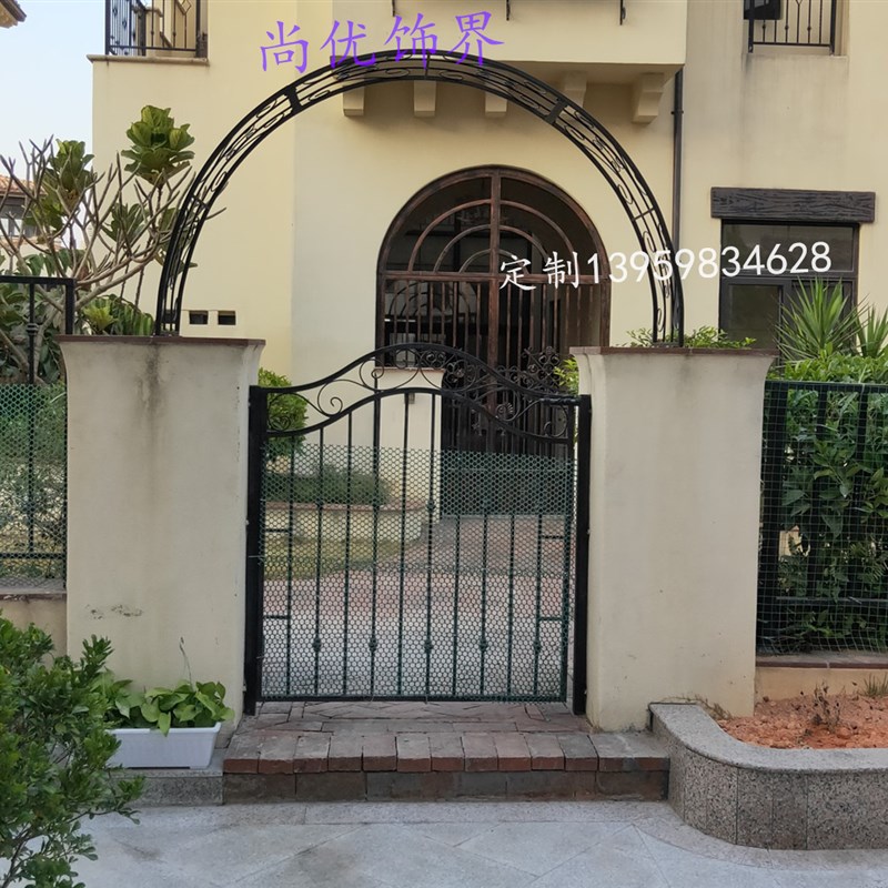 欧式尚优铁艺门头花架月季爬藤架别墅院子攀爬鲜花拱门支架定制