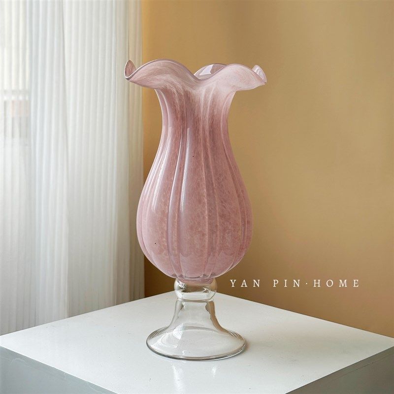 中古风琉璃瓶法式级感玄关斗柜艺术器客厅软装玻璃脚,家居饰品,花瓶,淘宝优惠券,粉丝福利购,淘宝优惠卷