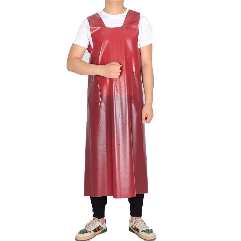 加厚牛筋围裙口袋围兜防水屠宰耐油耐酸碱柔软加长加大石材围腰