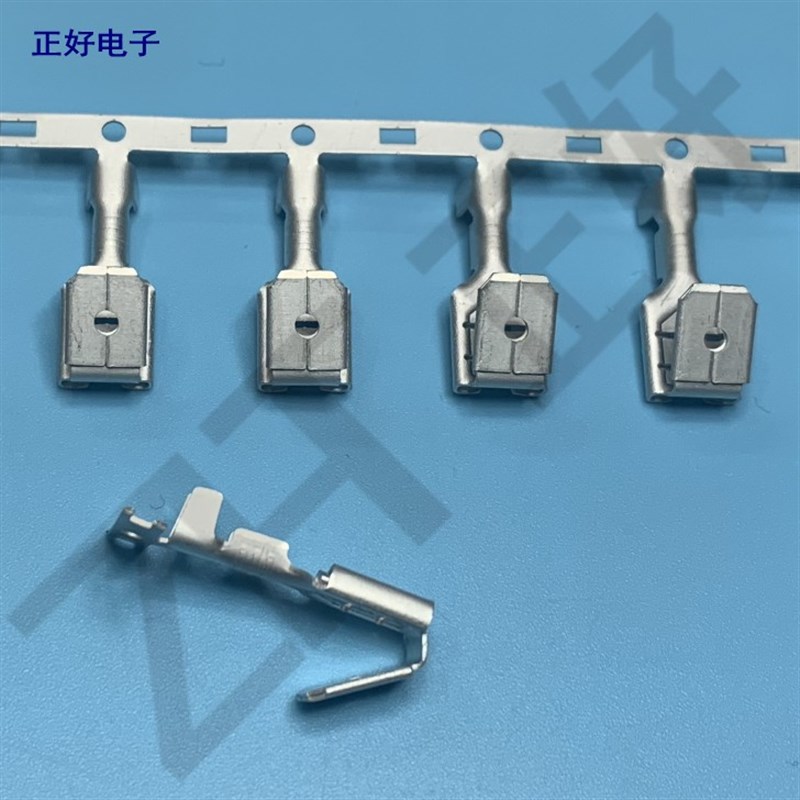 6.3反背插簧250横带连带肩背插片DJ6212-D6.3B接线端子黄铜1500个