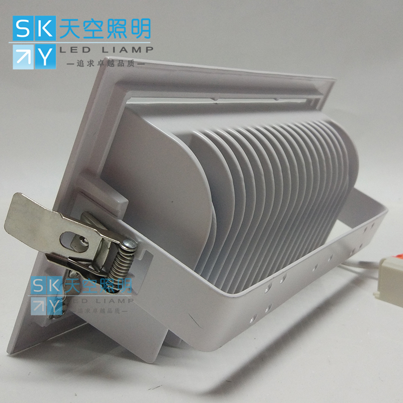 LED嵌入式投光灯www方形旋转度格栅筒灯象鼻门头射灯