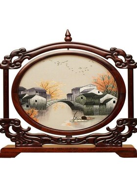 刺绣成品手工摆台中小屏风古典装饰品礼品送老外