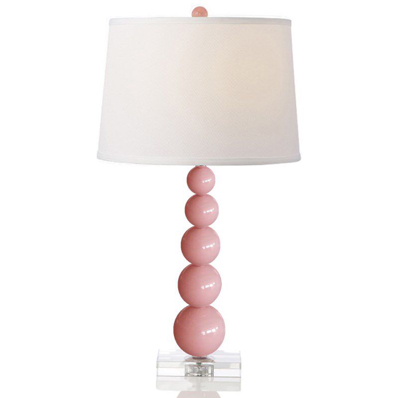 粉色水晶台灯仿大理石会所台灯酒店样板房灯女儿房装饰灯