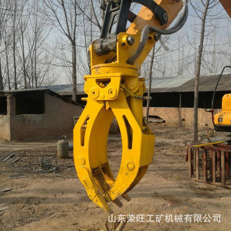 挖掘机旋转夹木器起重机配件抓木器单杠液压钢铁夹废钢抓钢机