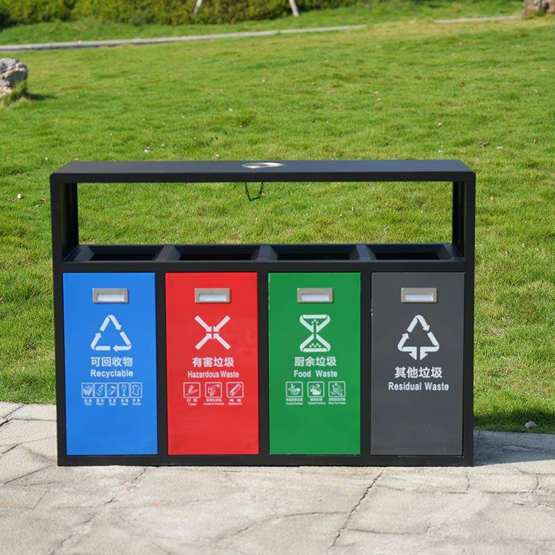 四分不锈钢市政果皮垃圾箱景区分类垃圾桶大号户外公园垃圾清理箱