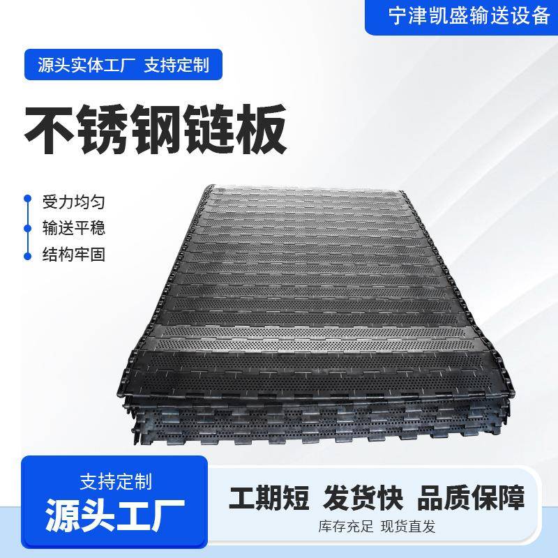 厂家04不锈钢冲孔链板大滚珠链条式传动链板茶叶烘干输送链板