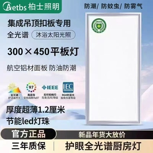 300x450集成吊顶灯LED厨卫灯30x45厨房灯铝扣板嵌入式 面1.2cm超薄
