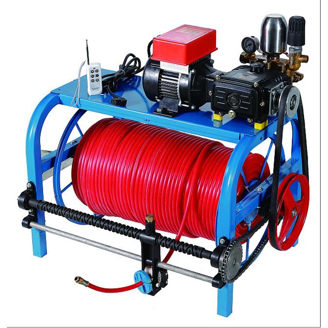 48V220V电动打药机全自动排线收管器农用高压遥控喷药自动收管