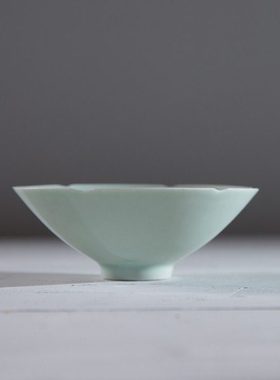 仿古瓷器 复古北宋风格 影青釉斗笠碗 茶碗 古董古玩收藏摆件