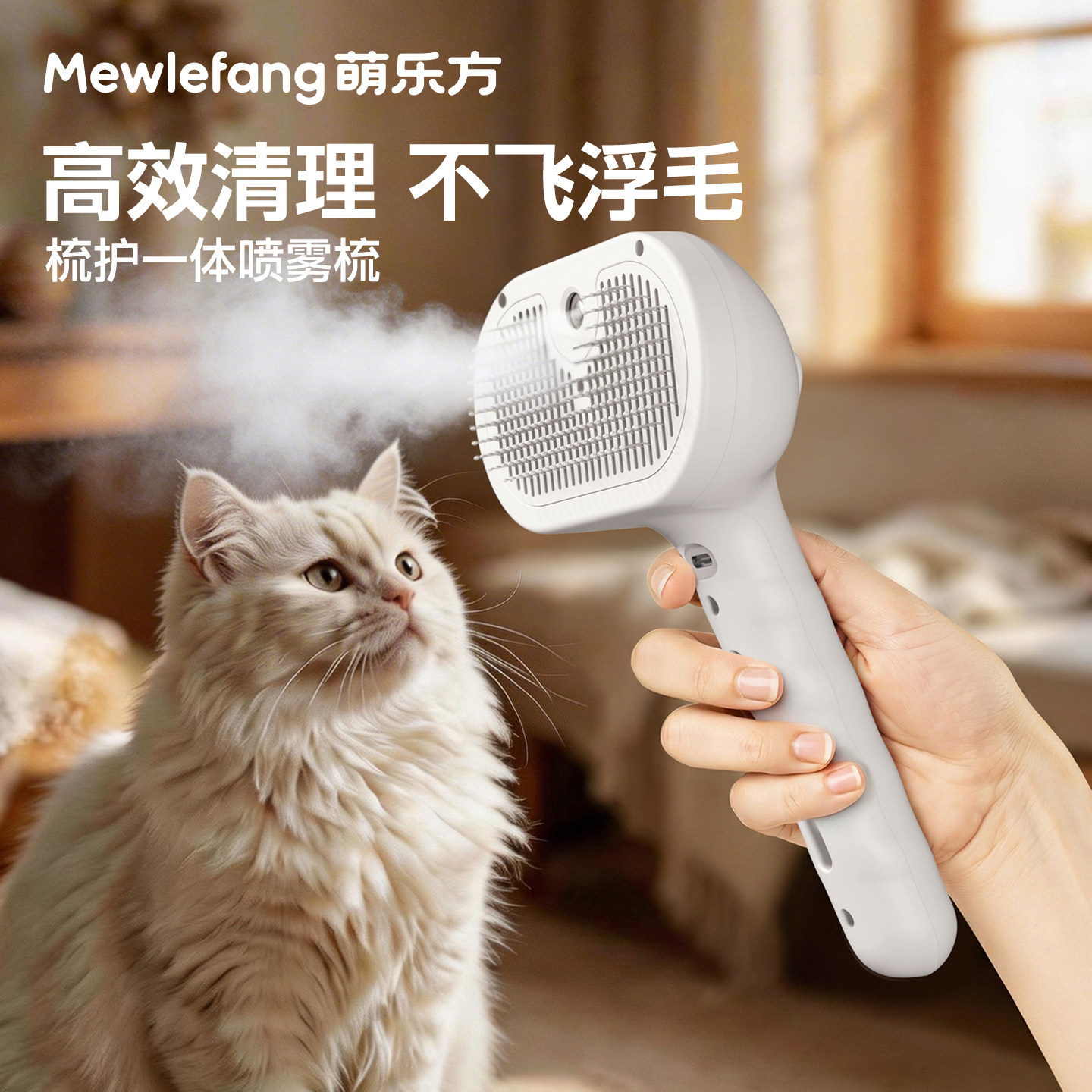 喷雾猫梳子蒸汽猫梳毛猫咪专用去浮毛清理神器布偶长毛猫宠物针梳