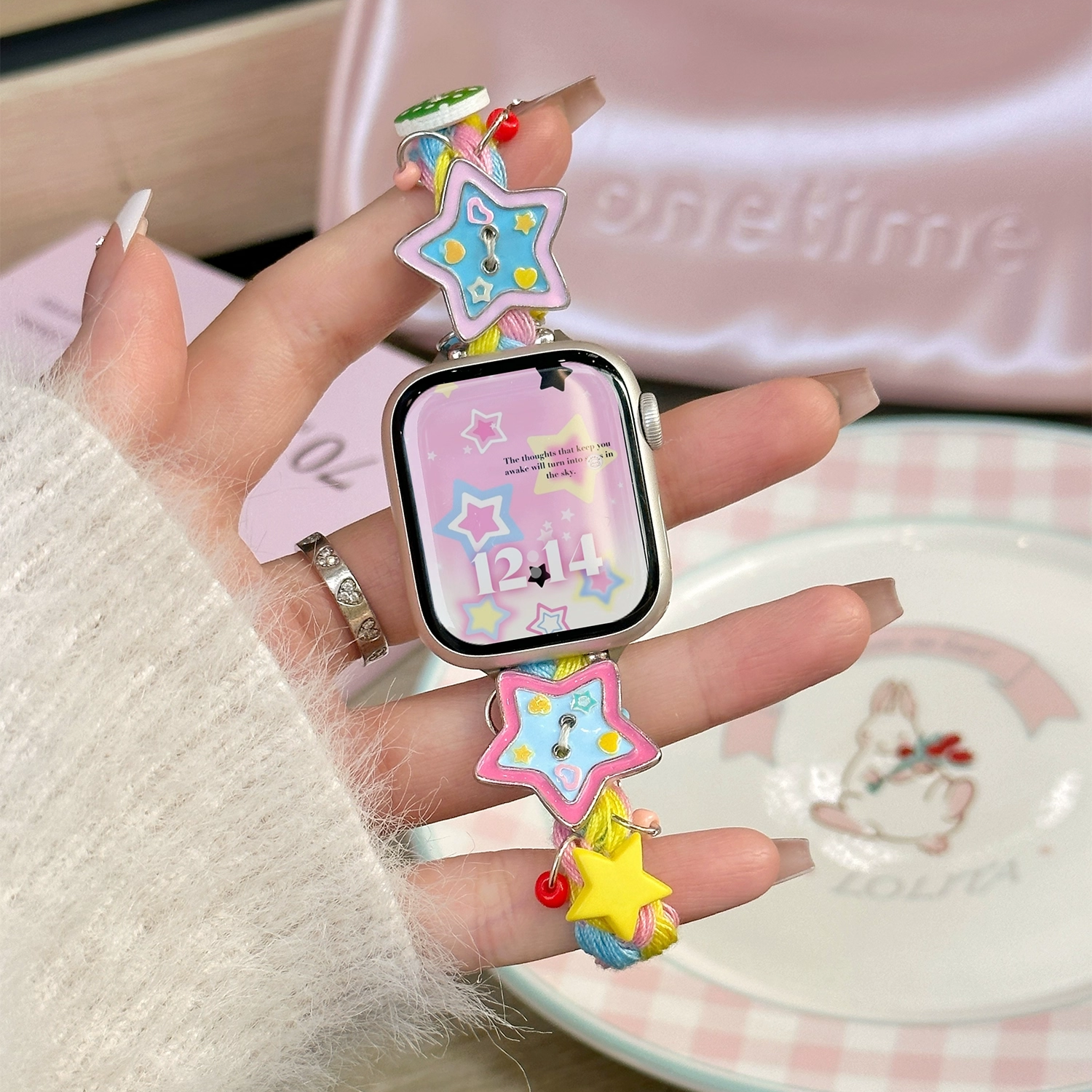 适用iwatchS11苹果表带韩系少女