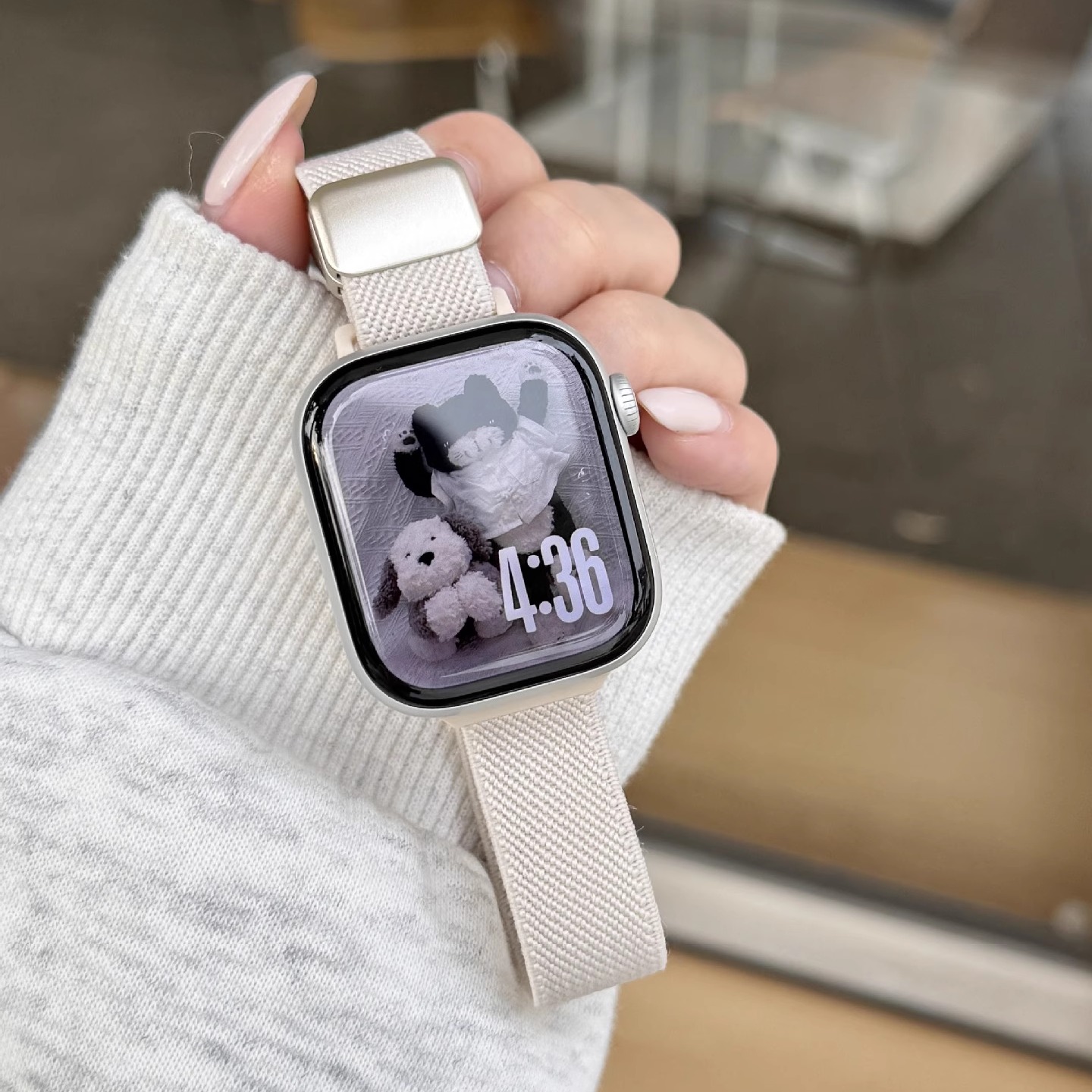 细款平纹磁吸扣尼龙编织苹果表带