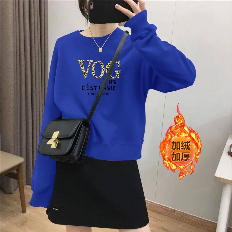 秋冬季加绒加厚小个子卫衣女上衣