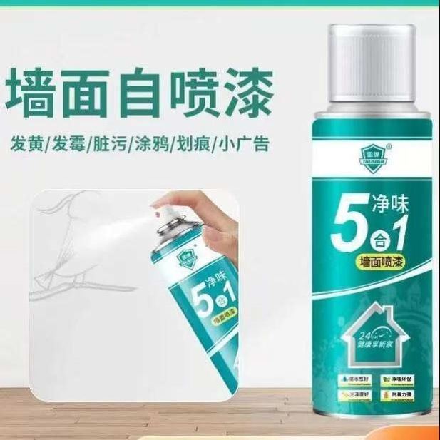 雷牌墙面自喷漆5合1净味翻新神器白色乳胶漆墙壁修补漆去污补墙漆
