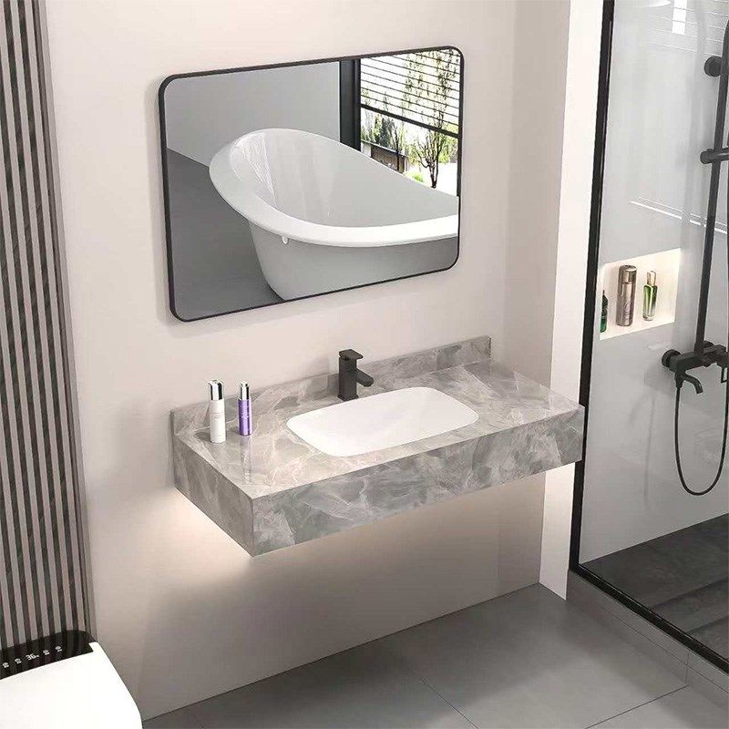 岩板无缝陶瓷一体盆洗手盆台面定制酒店洗漱台阳台洗脸盆柜,家装主材,浴室柜组合,淘宝优惠券,粉丝福利购,淘宝优惠卷