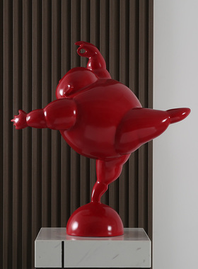 新抽象物玄关客厅招财 酒店售楼处商业中心红色雕塑