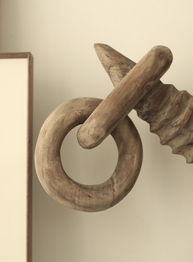 棣欧式客厅玄关样板房实木守护创意木质工艺品怀旧复古