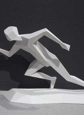 现代奔跑物艺术抽象几何雕塑装饰品摆设创意拔河